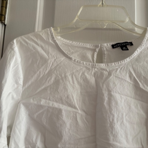 Mercantile White L/S Top w/Fancy Sleeves - Picture 5 of 7